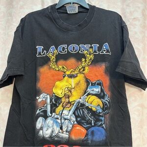 Vintage 2001 Hanes Lagonia New Hampshire Biker Rally T-shirt Size Medium